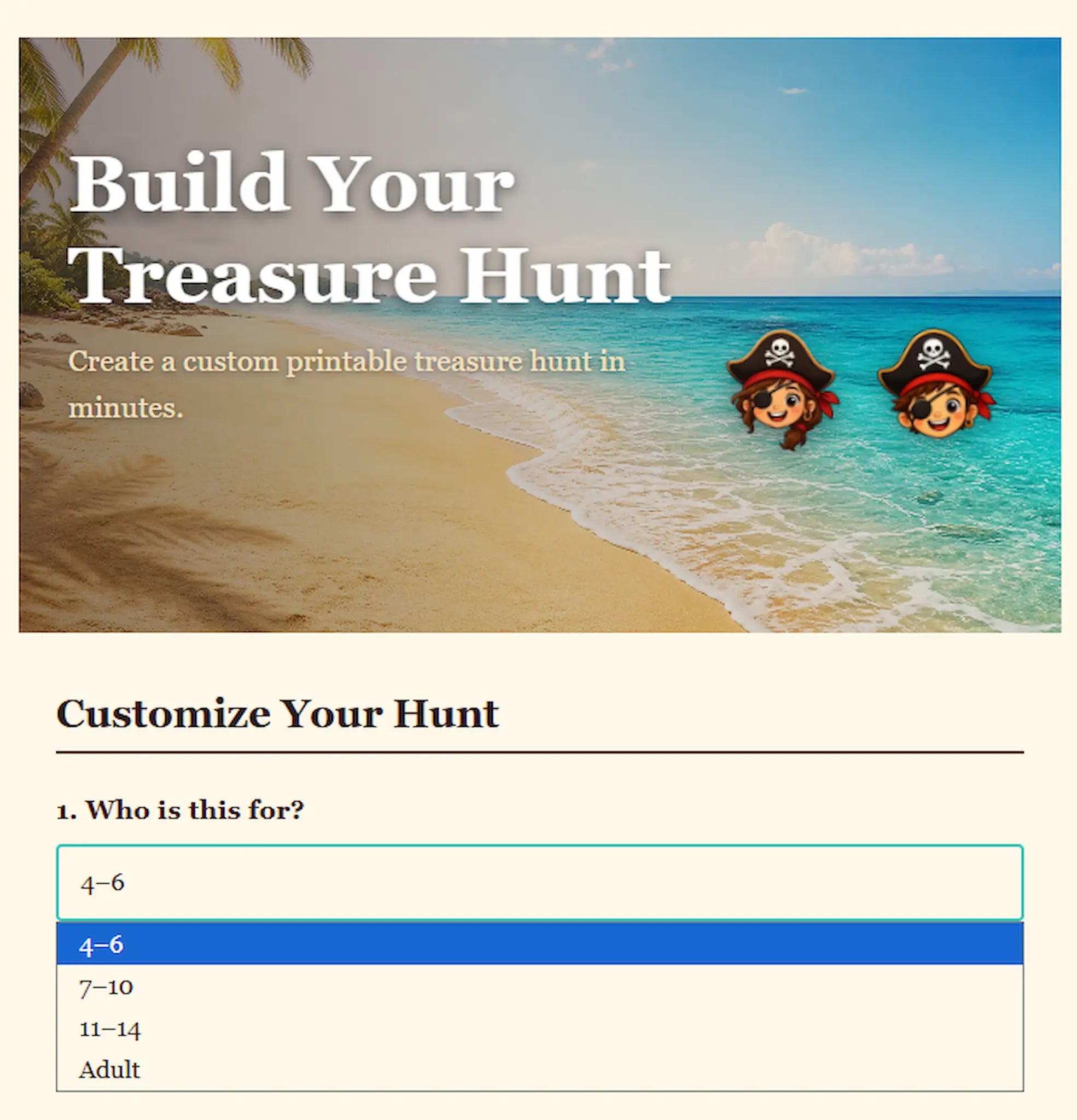 Printable Treasure Hunt Builder — Custom Maps & Clues for Kids